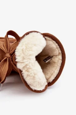 Online D.Franklin Damskie Śniegowce Z Wiązaniem DFSH370006 Brązowe