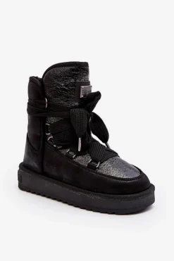 Damskie D.Franklin Damskie Śniegowce Z Wiązaniem DFSH370006 Czarne