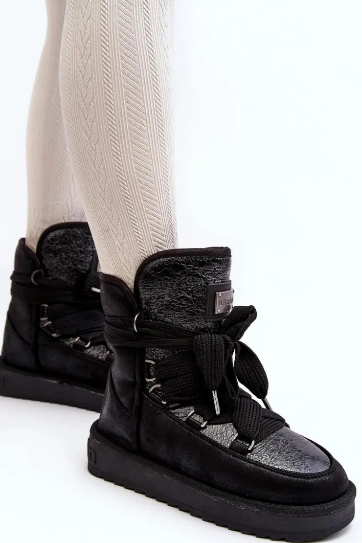 Damskie D.Franklin Damskie Śniegowce Z Wiązaniem DFSH370006 Czarne