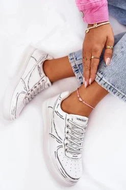 Damskie Buty damskie Vinceza Damskie Niskie Buty Sportowe Białe Solveig
