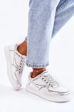 Damskie Buty damskie Vinceza Damskie Niskie Buty Sportowe Białe Solveig