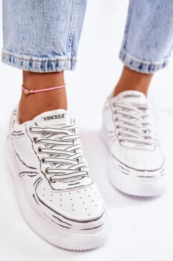 Damskie Buty damskie Vinceza Damskie Niskie Buty Sportowe Białe Solveig