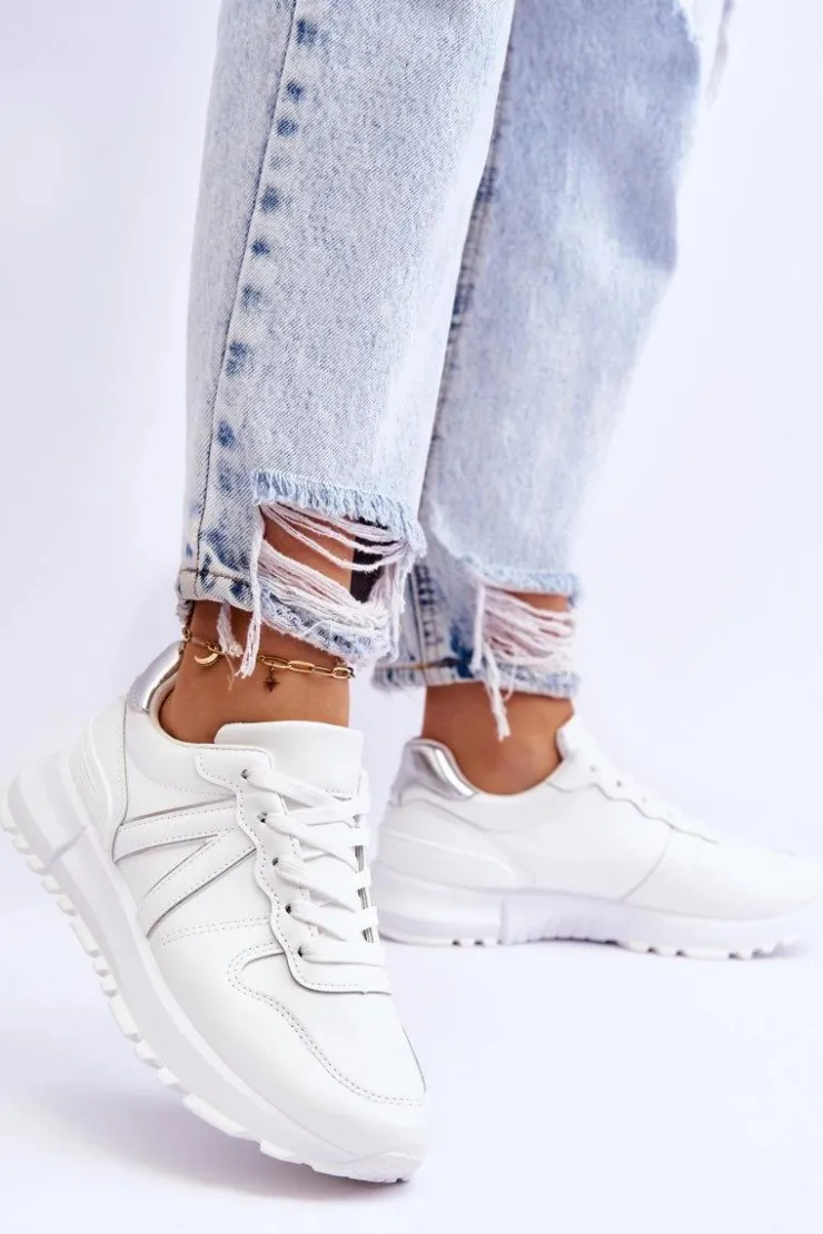 Damskie Boto Damskie Niskie Buty Sportowe Białe Elliot