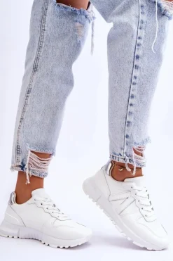 Damskie Boto Damskie Niskie Buty Sportowe Białe Elliot