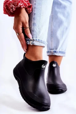 Best Boto Damskie Niskie Kalosze Czarne Eldora