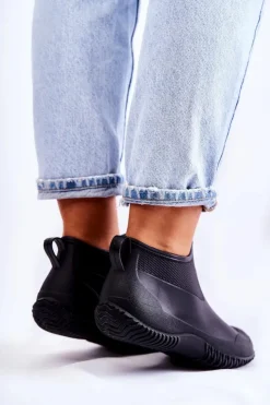 Best Boto Damskie Niskie Kalosze Czarne Eldora