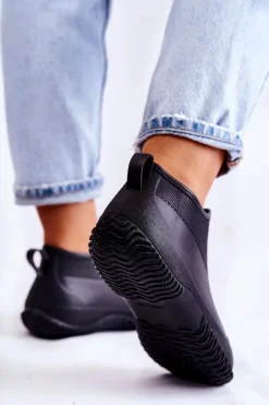 Best Boto Damskie Niskie Kalosze Czarne Eldora