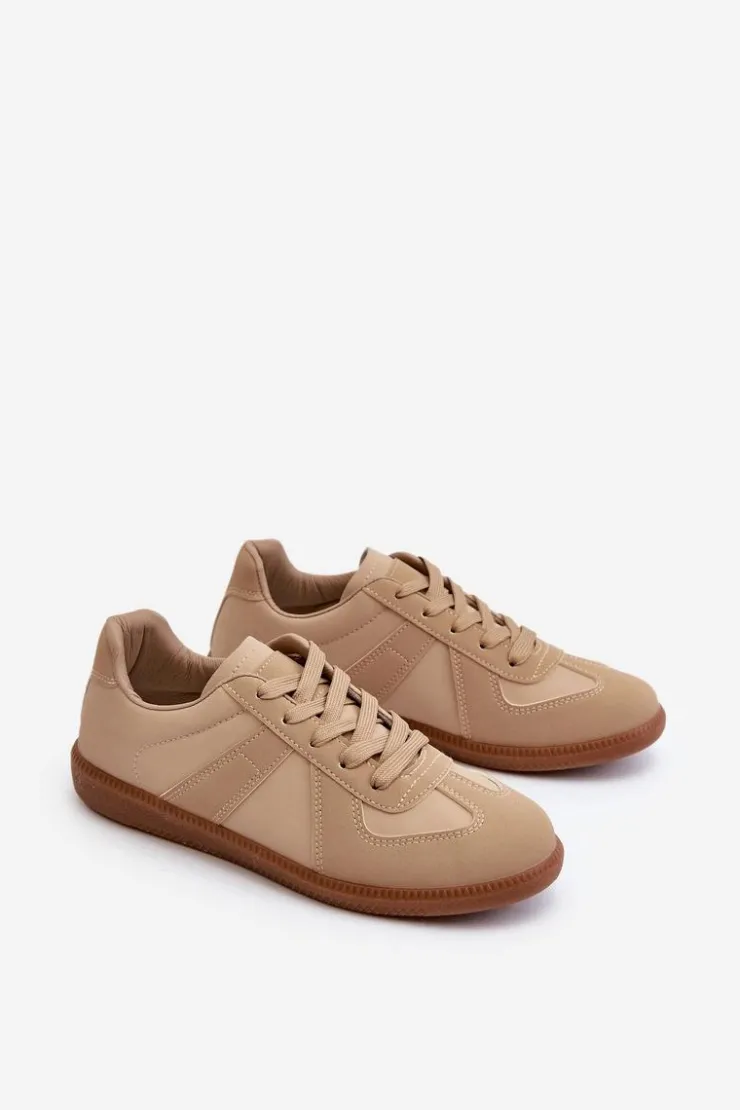 Boto Sneakersy Damskie*Damskie Niskie Sneakersy Beżowe Braidn