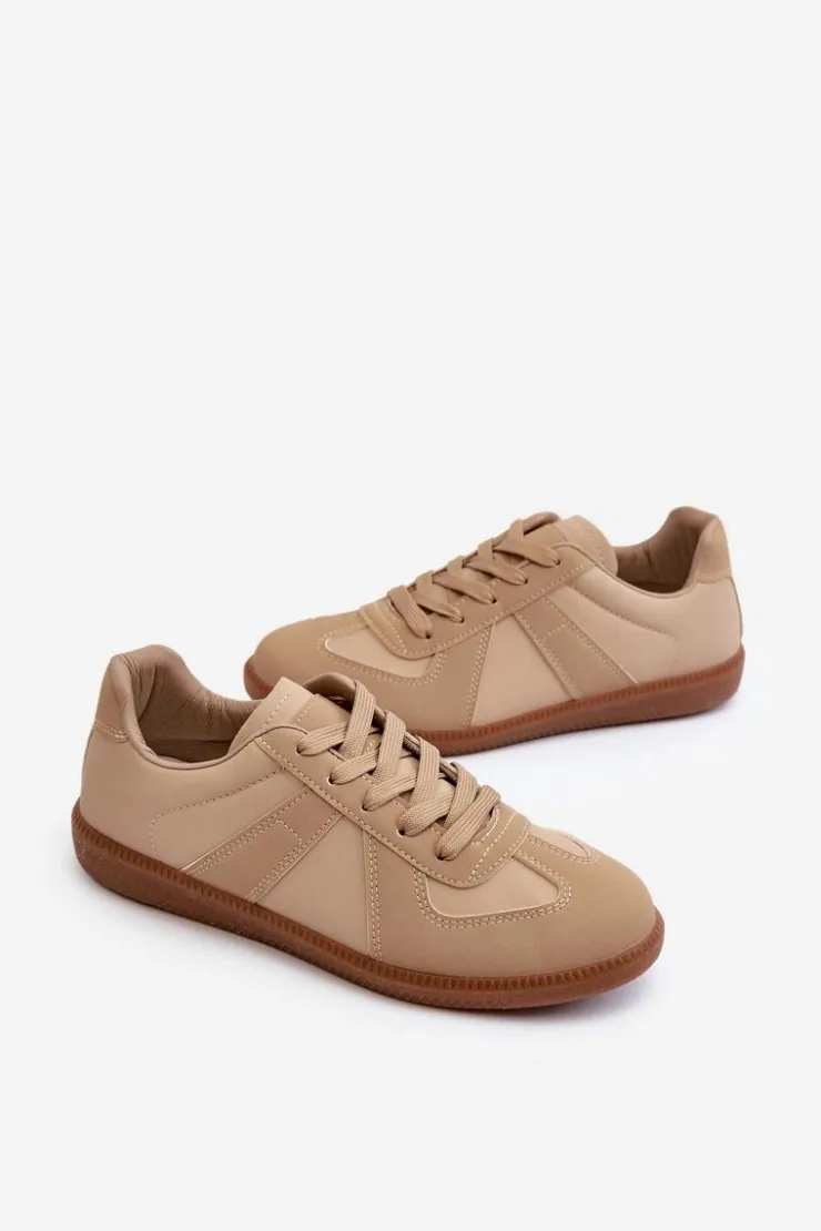 Boto Sneakersy Damskie*Damskie Niskie Sneakersy Beżowe Braidn