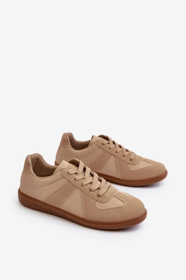 Boto Sneakersy Damskie*Damskie Niskie Sneakersy Beżowe Braidn