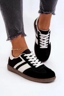 Clearance Boto Damskie Niskie Sneakersy Buty Sportowe Czarne Eudiopis