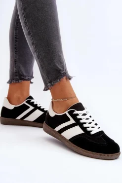 Clearance Boto Damskie Niskie Sneakersy Buty Sportowe Czarne Eudiopis