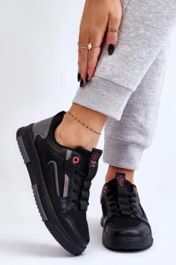 Cross Jeans Damskie Niskie Sneakersy LL2R4012C Czarne Czarny