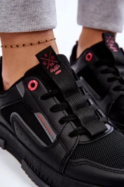 Cross Jeans Damskie Niskie Sneakersy LL2R4012C Czarne Czarny