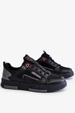 Cross Jeans Damskie Niskie Sneakersy LL2R4012C Czarne Czarny