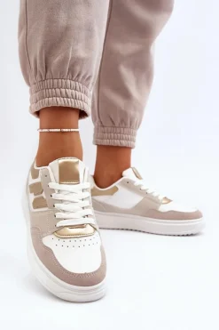 Sale Boto Damskie Niskie Sneakersy Beżowe Regines Beżowy