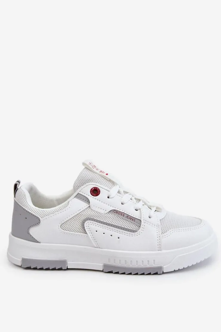 Sale Cross Jeans Damskie Niskie Sneakersy LL2R4011C Białe Biały