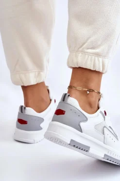 Sale Cross Jeans Damskie Niskie Sneakersy LL2R4011C Białe Biały