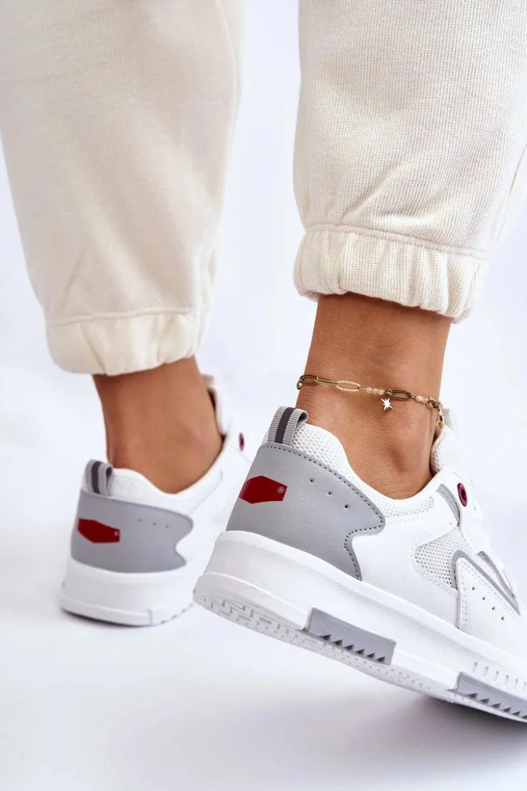 Sale Cross Jeans Damskie Niskie Sneakersy LL2R4011C Białe Biały