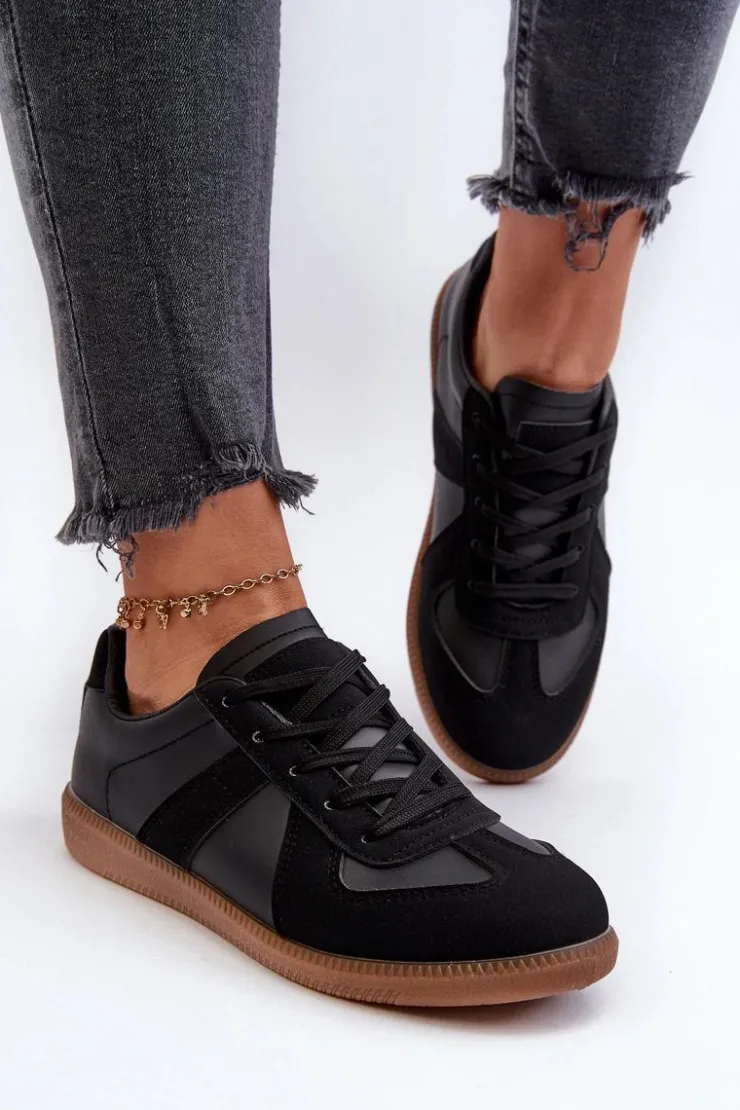 Damskie Boto Damskie Niskie Sneakersy Czarne Braidn