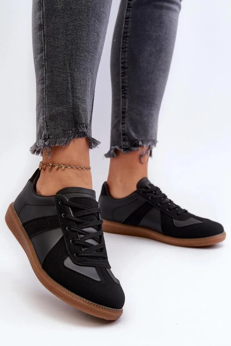 Damskie Boto Damskie Niskie Sneakersy Czarne Braidn