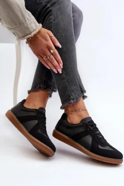 Damskie Boto Damskie Niskie Sneakersy Czarne Braidn