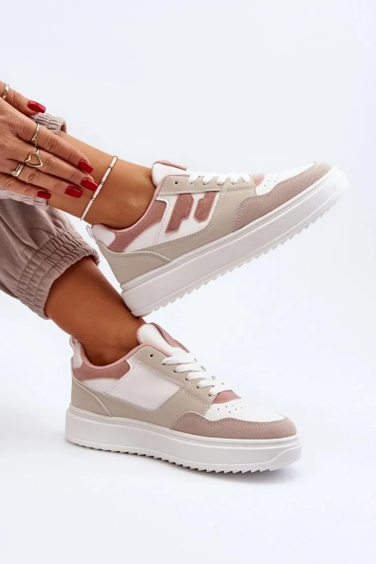 Boto Buty Sportowe Na Platformie|Sneakersy Damskie*Damskie Niskie Sneakersy Beżowe Regines Beżowy