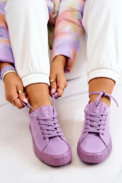 Damskie Big Star Shoes Damskie Niskie Trampki Big Star JJ274416 Fioletowe