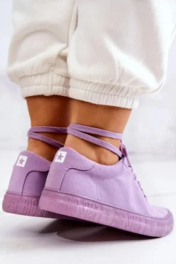 Damskie Big Star Shoes Damskie Niskie Trampki Big Star JJ274416 Fioletowe