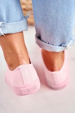 Damskie Big Star Shoes Damskie Niskie Trampki Big Star DD274443 Jasnoróżowe