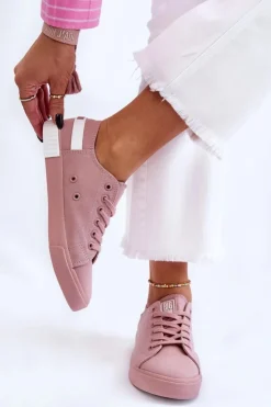 Big Star Shoes Trampki Damskie Big Star|Trampki Damskie Niskie*Damskie Niskie Trampki Big Star LL274040 Różowe