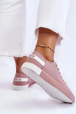 Big Star Shoes Trampki Damskie Big Star|Trampki Damskie Niskie*Damskie Niskie Trampki Big Star LL274040 Różowe