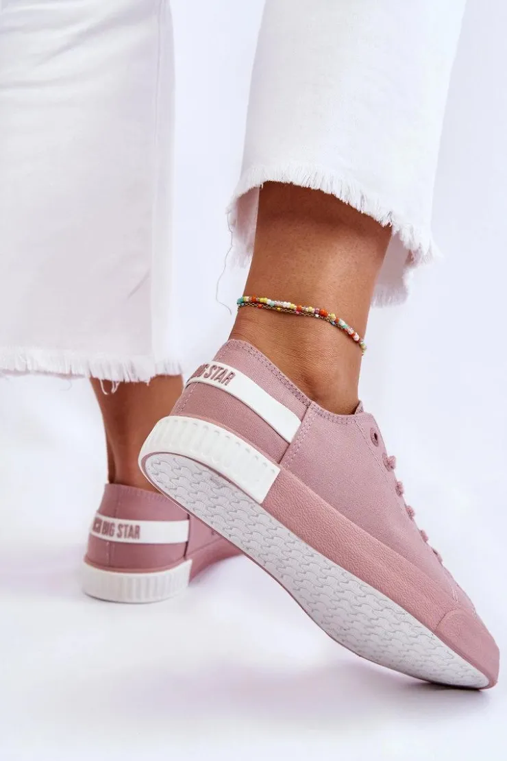 Big Star Shoes Trampki Damskie Big Star|Trampki Damskie Niskie*Damskie Niskie Trampki Big Star LL274040 Różowe