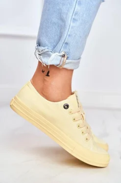 Sale Big Star Shoes Damskie Niskie Trampki Big Star DD274441 Żółte