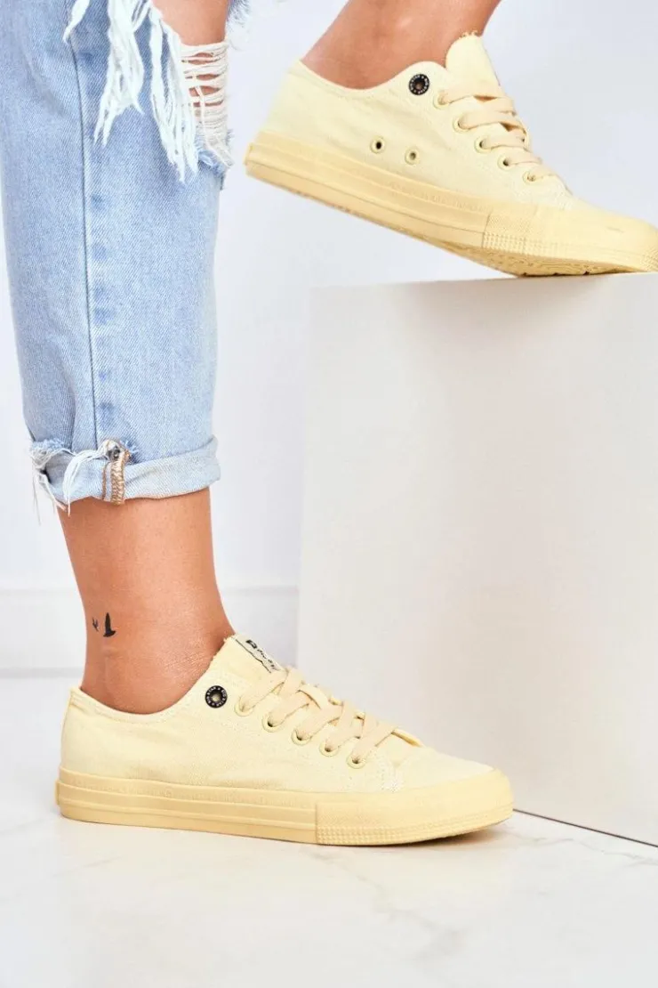 Sale Big Star Shoes Damskie Niskie Trampki Big Star DD274441 Żółte