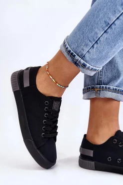 Online Big Star Shoes Damskie Niskie Trampki Big Star LL274038 Czarne