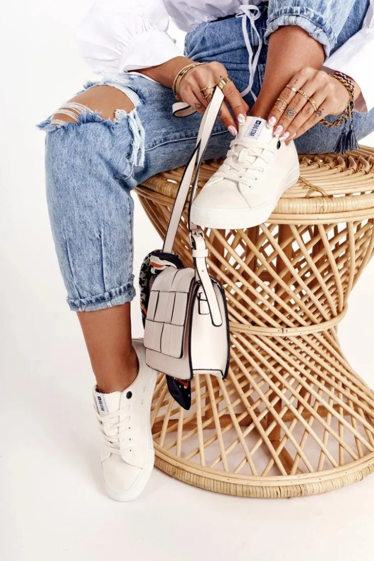 Big Star Shoes Trampki Damskie Big Star|Trampki Damskie Niskie*Damskie Niskie Trampki Big Star DD274451 Białe