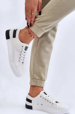 Damskie Big Star Shoes Damskie Niskie Trampki Big Star LL274039 Białe