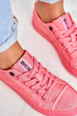 Damskie Big Star Shoes Damskie Niskie Trampki Big Star DD274444 Różowe