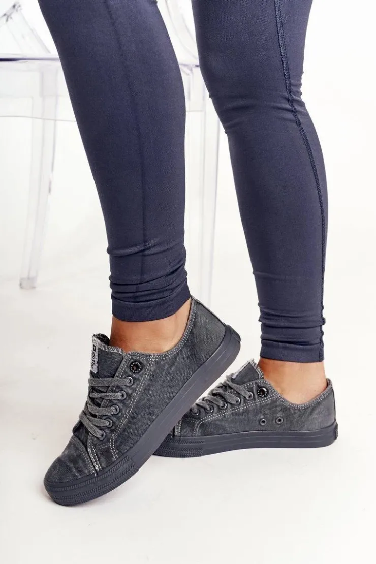 Big Star Shoes Trampki Damskie Big Star|Trampki Damskie Niskie*Damskie Niskie Trampki Big Star DD274440 Ciemnoszare