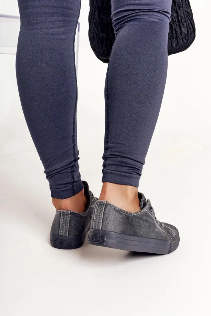 Big Star Shoes Trampki Damskie Big Star|Trampki Damskie Niskie*Damskie Niskie Trampki Big Star DD274440 Ciemnoszare