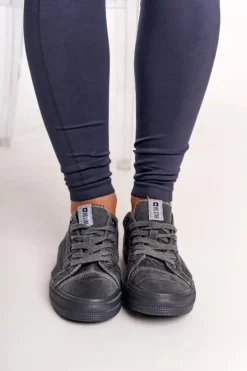 Big Star Shoes Trampki Damskie Big Star|Trampki Damskie Niskie*Damskie Niskie Trampki Big Star DD274440 Ciemnoszare