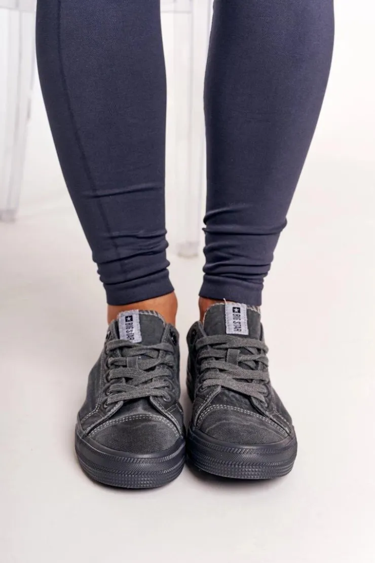 Big Star Shoes Trampki Damskie Big Star|Trampki Damskie Niskie*Damskie Niskie Trampki Big Star DD274440 Ciemnoszare