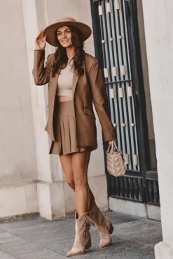 Damskie buty S.Barski Kozaki Wiosenne|Kozaki Ażurowe*Damskie Niskie Zamszowe Kozaki Kowbojki Beżowe Elyse