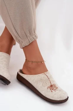 Discount INBLU Damskie Obuwie Domowe Kapcie NL000011 Beżowe Beżowy