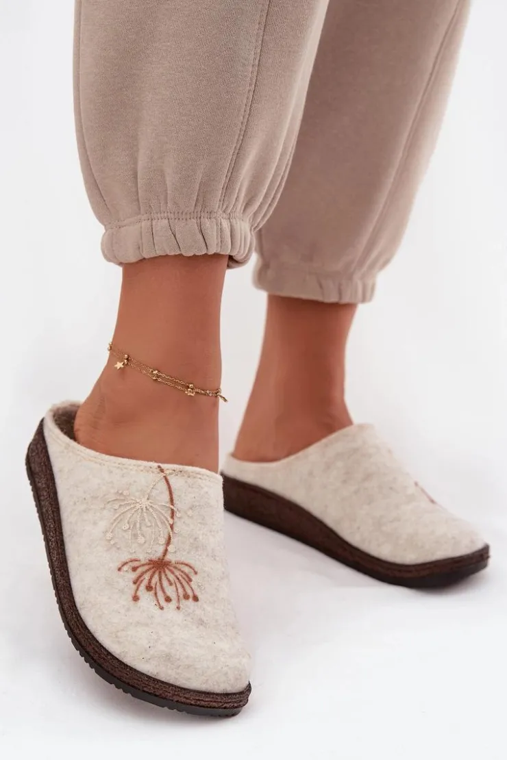 Discount INBLU Damskie Obuwie Domowe Kapcie NL000011 Beżowe Beżowy