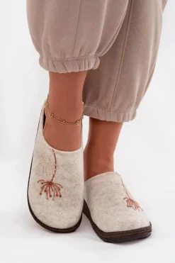 Discount INBLU Damskie Obuwie Domowe Kapcie NL000011 Beżowe Beżowy