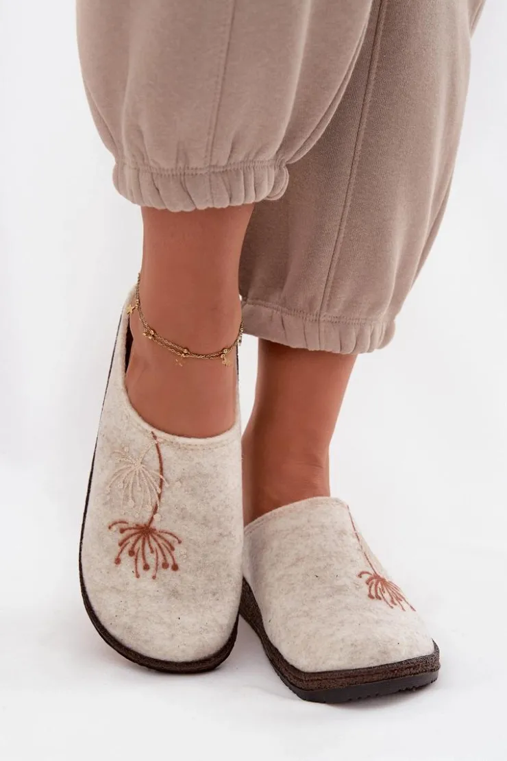 Discount INBLU Damskie Obuwie Domowe Kapcie NL000011 Beżowe Beżowy