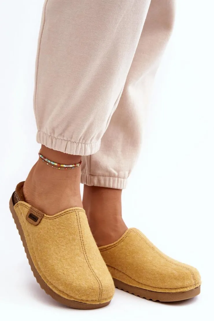 INBLU Kapcie Klasyczne|Klapki Damskie Klasyczne*Damskie Obuwie Domowe Kapcie DJ000010 Żółte