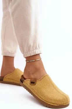 INBLU Kapcie Klasyczne|Klapki Damskie Klasyczne*Damskie Obuwie Domowe Kapcie DJ000010 Żółte